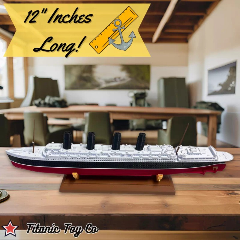 12" RMS Lusitania Model Ship With Removable Stand - Titanic