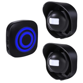 SiegenPro Motion Sensor Continuity Alarm Cat Bell Wireless Alarm System Set with Plug-in Receiver and PIR Sensor Detector for Home or Business