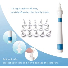 vancauk Q Grips Ear Wax Remover, New Upgrade Ear Cleaner Spiral Ear Wax Removal Kit with 16 pcs Soft Replacement Tips Suitable for Kids & Adults