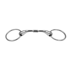 Equine Smile ES0121 ErgoBit Water Snaffle Lock Roller without Hooks Stainless Steel Ring Diameter 65 mm Bit Thickness 16 mm (13.5 cm)