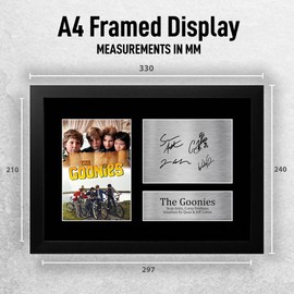 HWC Trading FR A4 The Goonies Sean Astin & Cast Gifts Printed Signed Autograph Picture for Movie Memorabilia Fans - A4 Framed