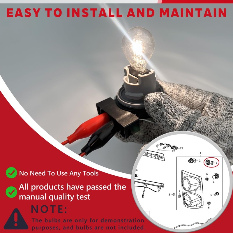 Svicari Front Parking Turn Signal Light Socket Fit for Jeep