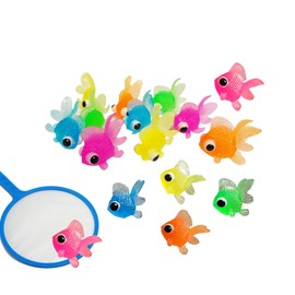 [Happy Festival Supplies] Colorful Scooping Goldfish x 100 Pieces, Set of 5 Assorted Colors, Soft Like Gummies! [Festivals/Events/Prizes] Floats in Water! Clear and Clean [Scoops/Summer Festivals/Festivals] Large Volume, Squishy [K-Bright Thank You Card]