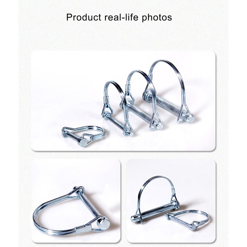Heavy-Duty D-Shape Towing Hitch Pins (10-Pack) - Carbon Steel with
