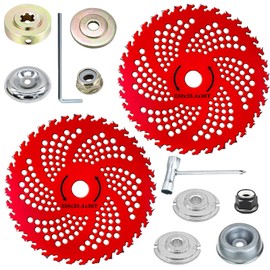 9" x36 Teeth Carbide Tipped Brush Cutter Blades,Weed Eater Blades with Adapter Kit for Brush Cutters Weed Eaters Weed Wacker Trimmers Heads (2PCS)