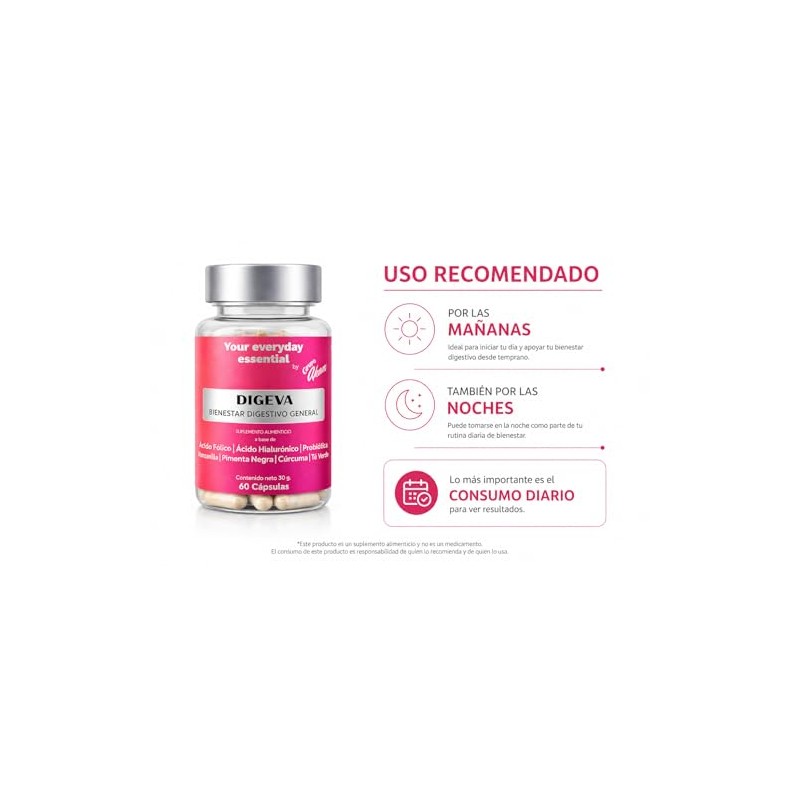 DIGEVA Probióticos y Prebióticos para Mujer | 60 Caps Enzimas