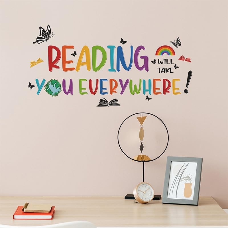 iMagitek Reading Corner Wall Stickers, Reading Will Take You Everywhere