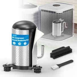 Air Jade Air Conditioner Compressor Sound Deadening Kit, for AC Compressor Vibration and Noise Reduction, Includes 4 sqft Sound Deadening Mats & Cleaning Brush Kit
