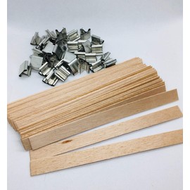 30 Pabilos de madera SENCILLO de 12.5 mm de ancho X 15 cm de largo Monte Vitro para velas aromáticas