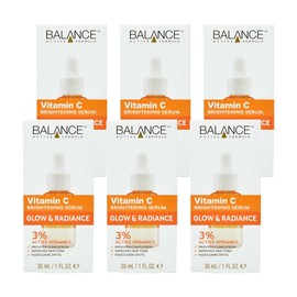 Balance Active Formula 6 x 30ml Multipack of Brightening Serum with 5% Active Vitamin C for Brighter and More Even Looking Complexion and Natural Glow, Dermatologically Tested, Vegan & Cruelty Free
