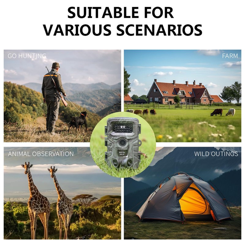 OBEST Wildlife Camera, Video Wildlife Camera, Night Vision, 0.2s Trigger