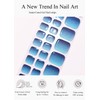 Semi Cured Gel Toenail Strips Gradient Blue 22 Pcs Gel