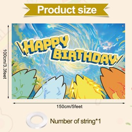 150 x 100 cm Cartoon Birthday Background, Happy Birthday Banner Colourful Photo Background Birthday Decorations for Children for Cartoon Anime Game Themes Accessories for Birthday Parties