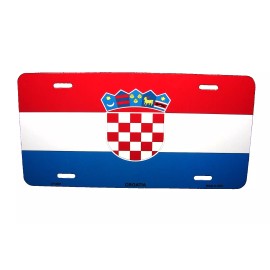 DIGIART INTERNATIONAL CROATIAN CROATIA FLAG METAL CAR NOVELTY LICENSE PLATE AUTO TAG
