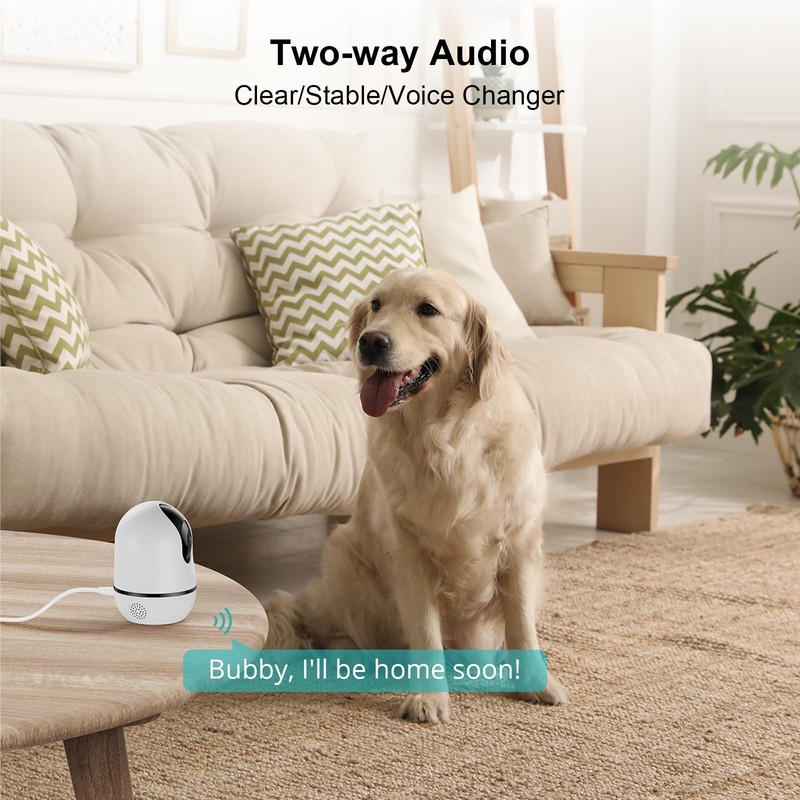 WUUK 4MP Indoor Security Camera, Pan Tilt Cam for Baby/Elder/Dog/Pet,