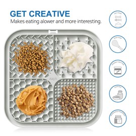 2 PCS Licking Mat for Dogs & Cats with Suction Cups, Dog Slow Feeder Lick Pat for Anxiety Relief, Dog Toys Feeding Mat for Butter Yogurt Peanut, Pets Bathing Grooming Training Mat (7.9''*7.9'')