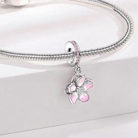 BIZK Women's Charm Pendant for Bracelet 925 Sterling Silver Charm Bead Pendant for European Bracelets and Necklaces, Sterling Silver