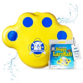 Paws Aboard Doggy Lazy Raft, Puncture Resistant Vinyl Dog Float, Perfect for The Lake, Pool, River and Boat - Large (50” x 39”)