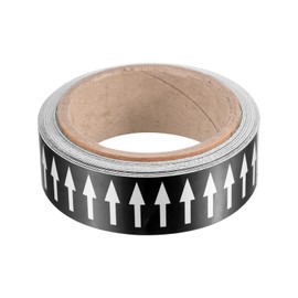 PATIKIL Flow Arrow Tape, Polyethylene Pipe Marking Sticker with Reflective Strips, Waterproof & Heat Resistant, for Pipe Flow Directional Identification, 1.2 inch x 33 ft, Black/White