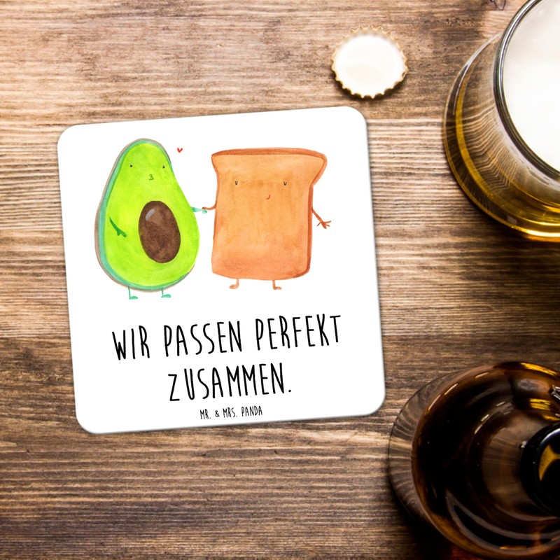 Mr. & Mrs. Panda Set of 6 Coasters Avocado Toast