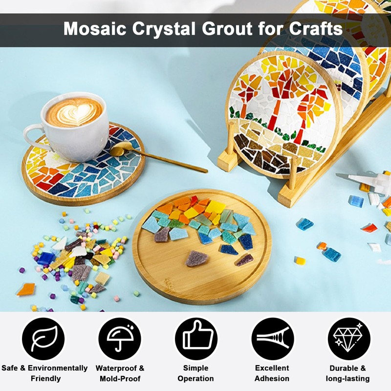WAN2TLK White Mosaic Crystal Grout 130g, Mosaic Tile Accessories