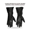 Hugger Windstopper Motorcycle Black Gauntlet Gloves Unlined Cold/Wind Resistant (XXX-Large)