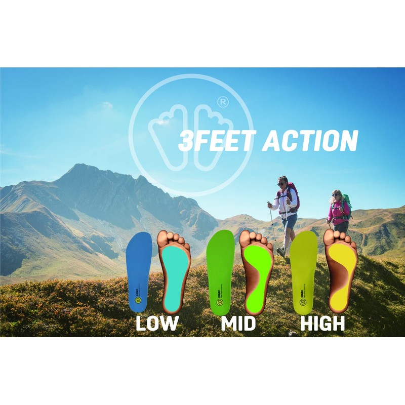 【SIDAS】シダス 3feet アクション LOW JP S(23.5cm-24.5cm) 314060302 インソール 中敷き グリップ力