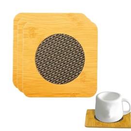 6 Pcs Bamboo Heat Insulation mat with Metal Mesh Non-Slip Placemat Coaster Durable, Resistant to High Temperature and Low Temperature, Does not Change Color (Party)