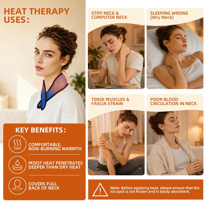 Reusable Cooling Neck Ice Pack Wrap, Ice Pack for Neck