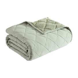 Eddie Bauer - King Blanket, Soft & Cozy Bedding, Quilted Home Decor (Classic Solid Green, King)