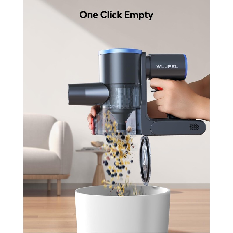 WLUPEL Cordless Vacuum Cleaner,30KPA 400W Stick Vacuum with Max to