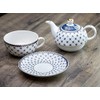 Grace Teaware Porcelain 4-Piece Tea For One (Trellis Blue Gold)