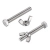 sourcing map 5pcs M8x60mm Hex Bolts, 5pcs M8 Wing Nuts,