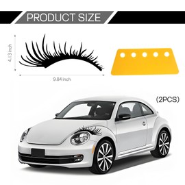 Ongfuwu 2 PCS Car Headlight Eyelashes Stickers, Auto Bumper Window Eyelashes Stickers, Fashion Fake Eyelash Stickers for Car Body, Vehicle Exterior Decoration Accessories for Car SUV Truck (Black)