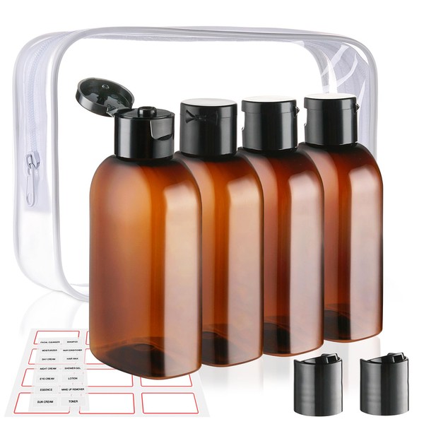 Decorniqu Travel Bottles for Toiletries 4pcs 3.4oz TSA Approved Travel
