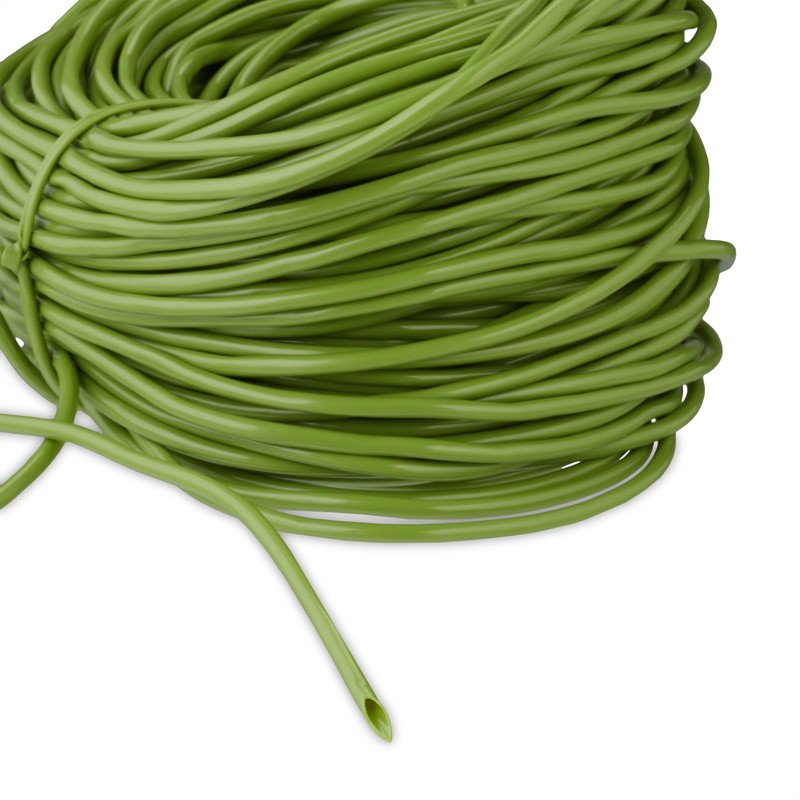 Relaxdays 50m x 3mm Green Rubber Hollow Rope Plant Binding