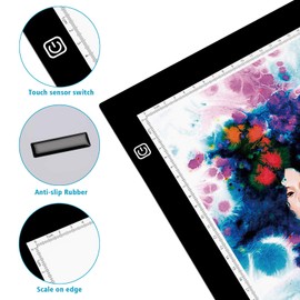 A2 Light Box, Large Size Tracing Light Pad, Ultra-Thin LED Light Board Stepless Brightness and Flicker-Free Design, Perfect for Drawing, 2D Animation, Calligraphy, Embossing, Sketching Tattoo