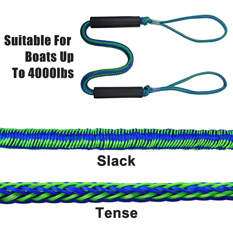 PWC Bungee Dock Lines Mooring Rope, Stretchable Docking Ropes with