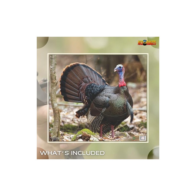 NiceTargets Turkey Archery Target, 20" x 22.5" Photorealistic Life Size
