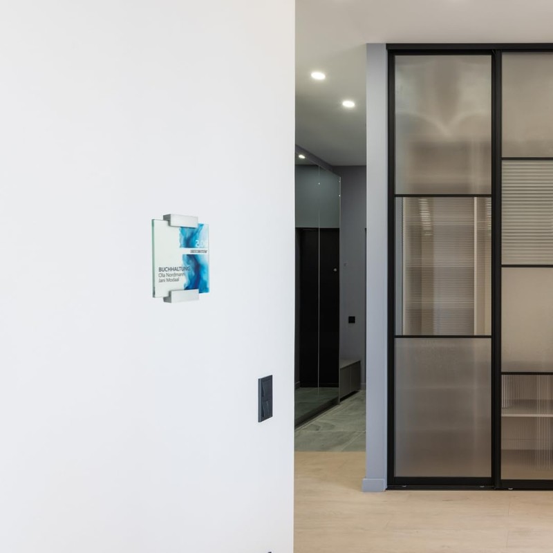 Logistic Sign System Door Sign Glass Vitrum A with Block