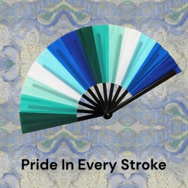 Strongest Link MLM Men Loving Men Gay Pride Large Black Clacking Fan