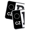 2 x Number Plate EU Field Sticker Film, Black, Car,