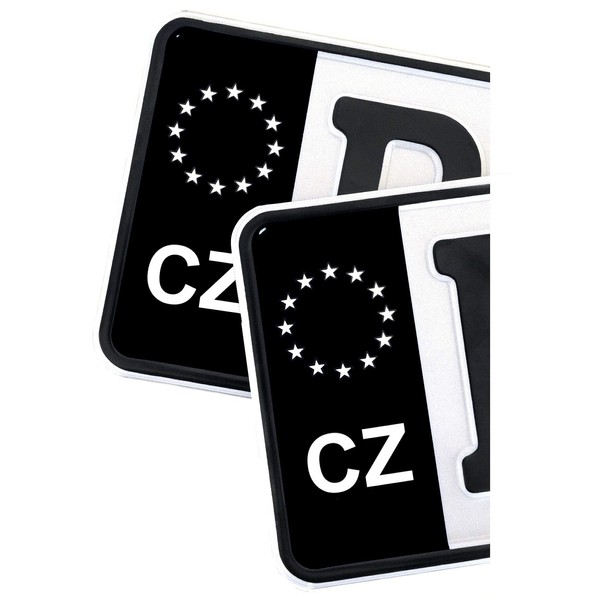2 x Number Plate EU Field Sticker Film, Black, Car,