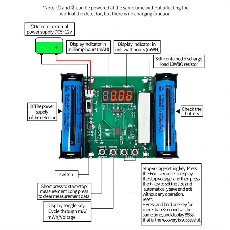WWZMDiB Battery Tester Module 18650 Lithium Battery Discharge True Capacity