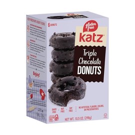 Katz Gluten Free Triple Chocolate Donuts | Dairy Free, Nut Free, Soy Free, Gluten Free | Kosher (1 Pack of 6 Donuts, 13 Ounce)