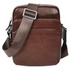 Hanoi Men's Genuine Leather Shoulder Bag Small Size, brown, S