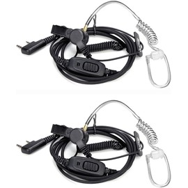 Retevis EEK009 Radio Earpiece Two Way Radio Headset Surveillance Earpiece Compatible with Walkie Talkie RT24 RT27 RT619 BaoFeng UV-5R 888S etc Extra Free Ear hook (2 Pcs)