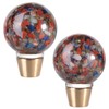 mookaitedecor Set of 2 Red Jasper Crystal Sphere Drawer Knobs