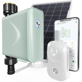 LetPot Smart WiFi Water Timer for Garden Hose Faucet, [Solar-Powered 365Days Uninterrupted Power] Sprinkler Timer Outdoor Programmable,WiFi Hub & Type-C & 5W 6000mAh Portable Solar Panels