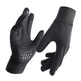 ActFun Winter Warm Cycling Gloves, Touchscreen Gloves Windproof Thermal Non-slip MTB Gloves for Men Women Running Driving Climbing Hiking Skiing, Black